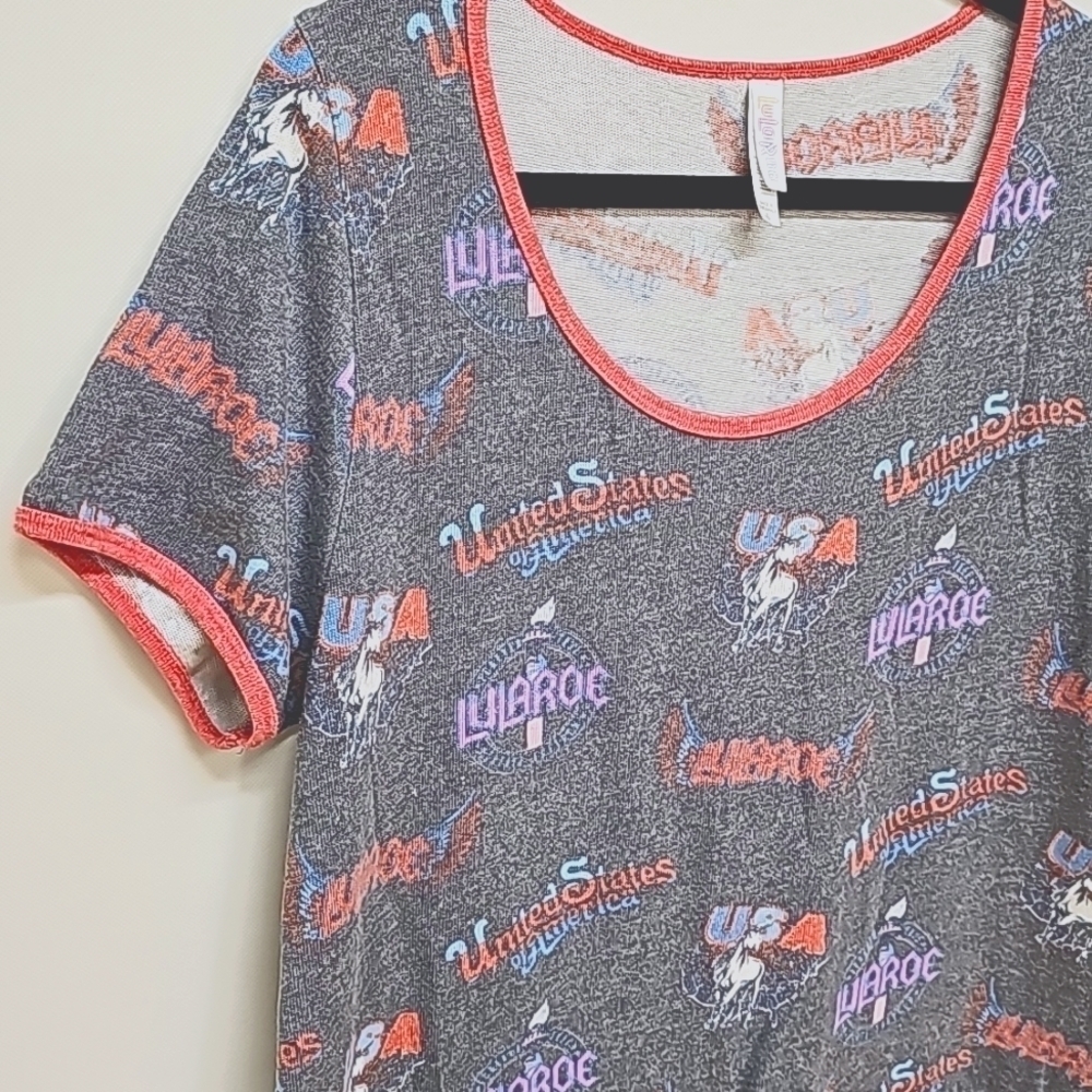 LuLaRoe Classic Tee, sweater like, Americana design - Picture 2 of 6